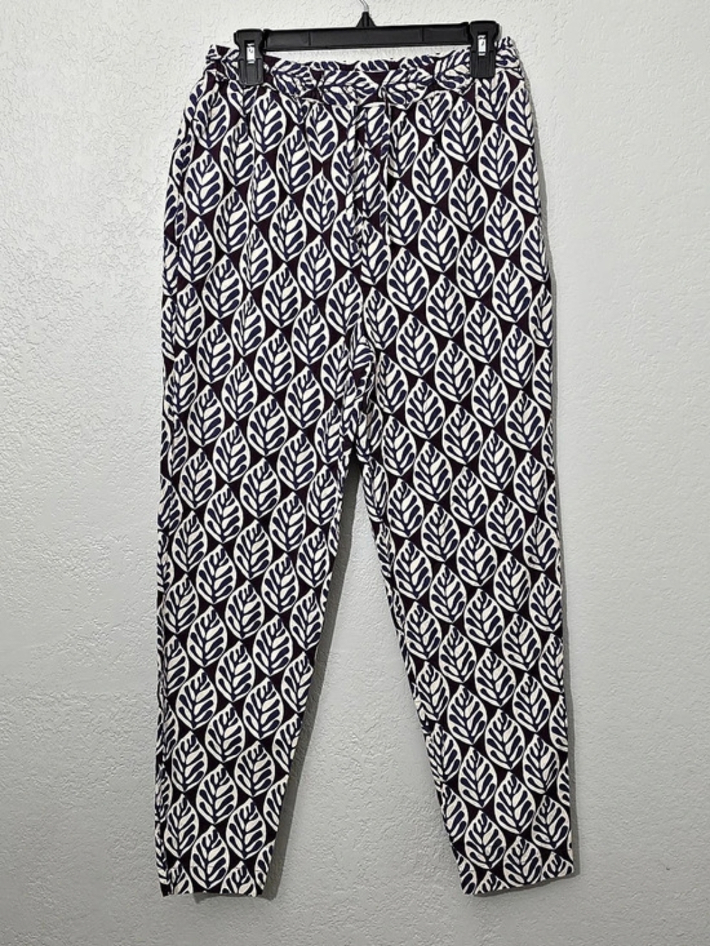 Toast Leaf Print Pull On Trousers Size 8 Mulberry Cotton